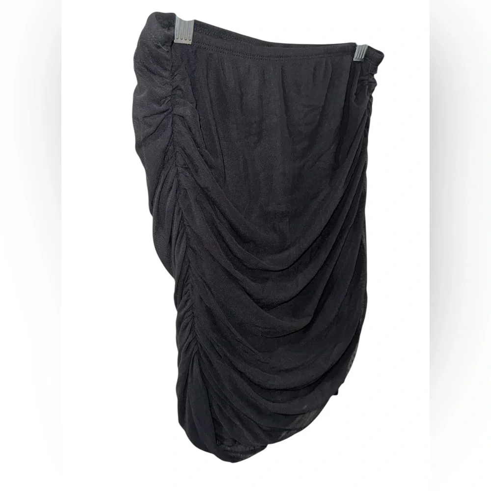 SHEIN Black Ruched Pencil‎ Skirt
